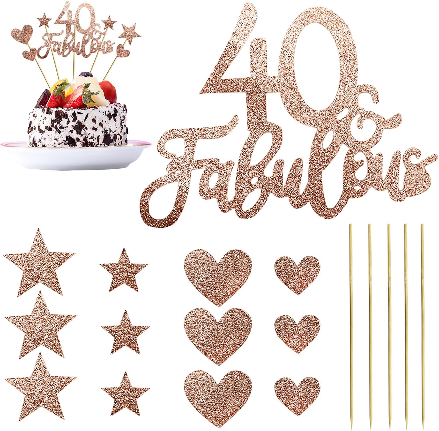 Buy 13pcs 40 And Fabulous Cake Topper 40th Birthday Cake Topper 40 And